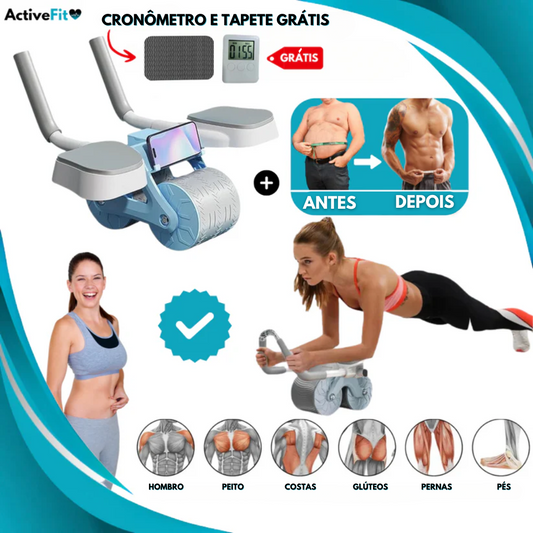 Rolo Abdominal Activefit® + Cronômetro e Tapete Grátis